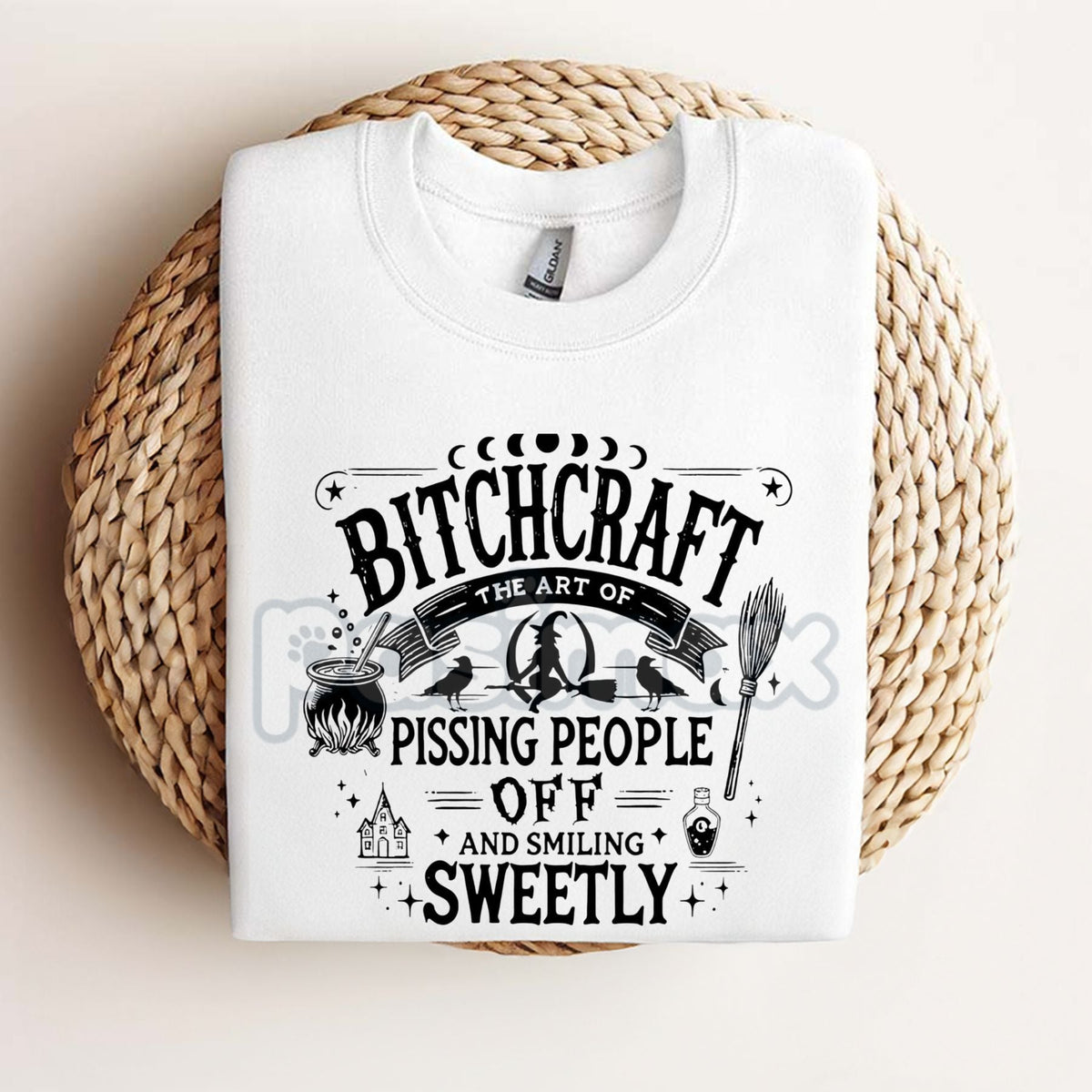 Bitchcraft Adult Humor Casual T-Shirt - Softstyle Halloween Unisex Tee, Witchy Slogan Shirt