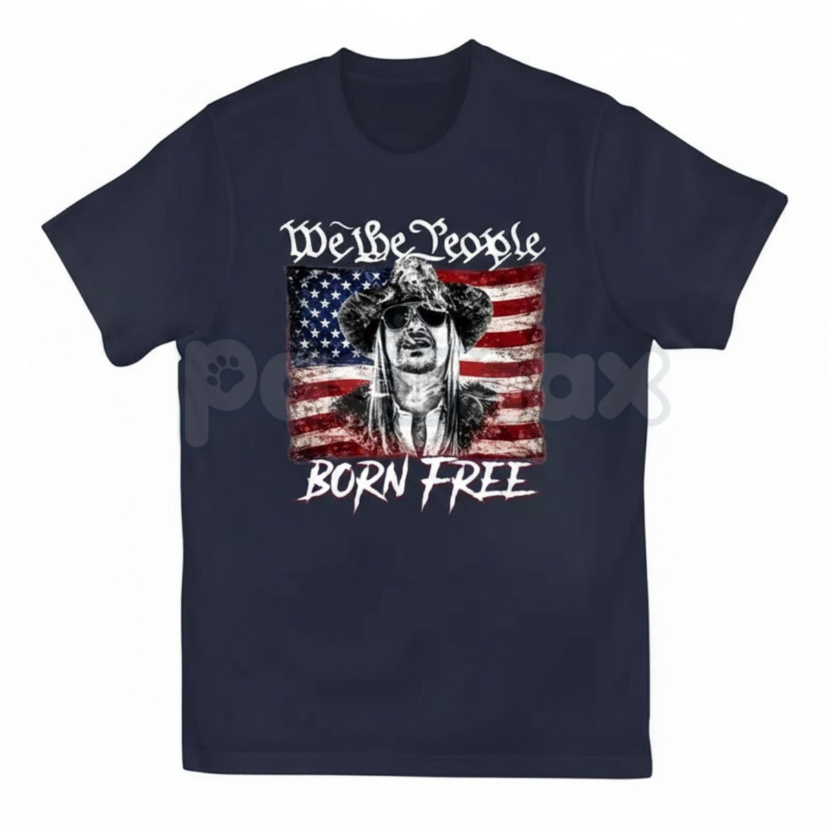 "Born Free" Classic American Flag T-Shirt - Heritage USA Graphic Tee, Premium Heavyweight 100% Cotton Patriotic Shirt, Old School Americana Style Top, Traditional Liberty & Freedom Apparel, High-Quality Made in USA Statement Shirt
