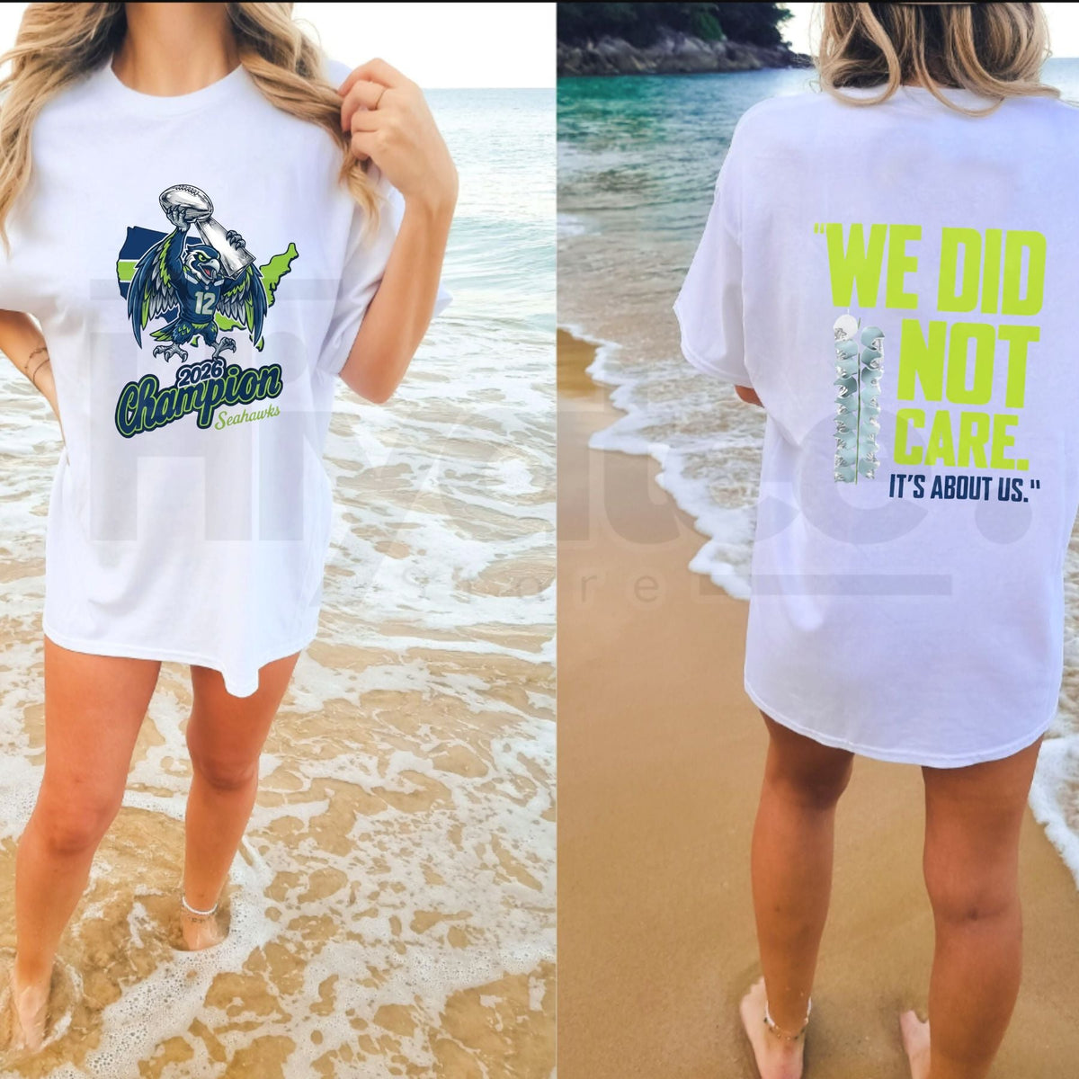 Seahawks 2026 "We Did Not Care" – Seattle Football Championship Fan