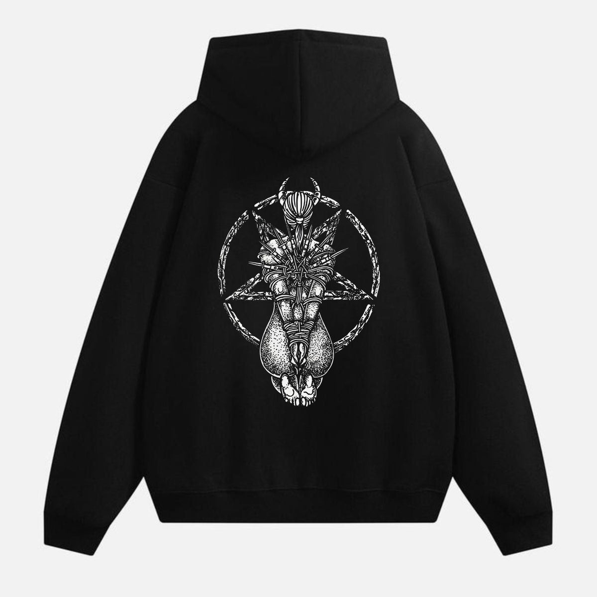 Goat Skull Pentagram Occult Hoodie – Gothic & Pagan Apparel, Mystical Pullover, Witchy Gift