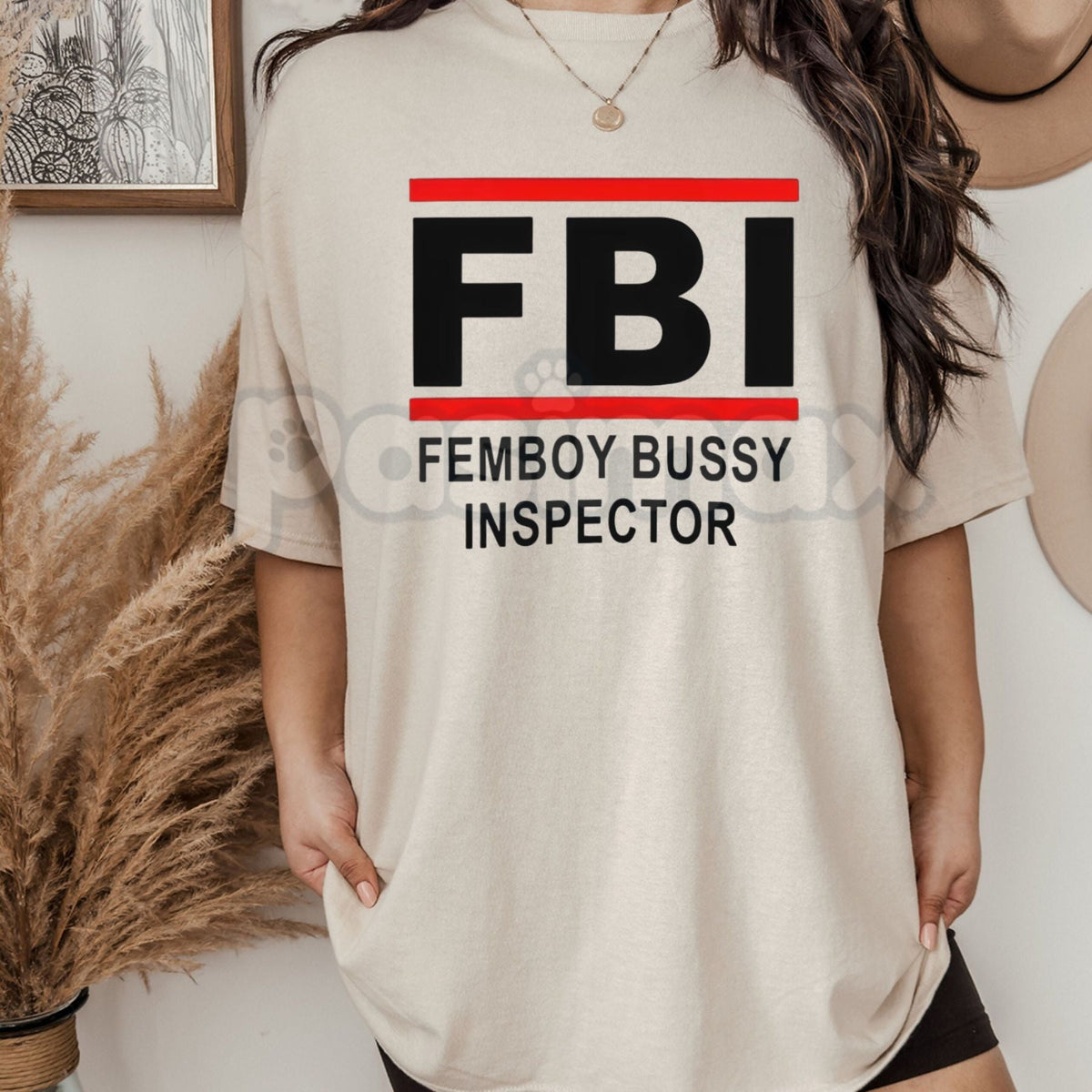"FBI Femboy Bussy Inspector" T-Shirt - Funny Ironic Meme Graphic Tee, Subculture Humor Apparel, Retro Streetwear Style Identity Shirt