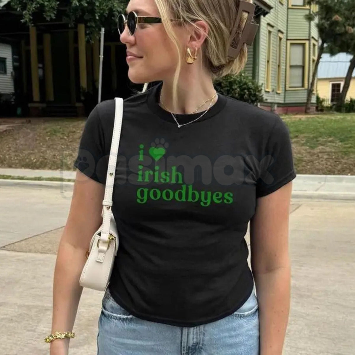 St. Patrick's Day Baby Tee Collection - Funny "Irish Goodbye" & BORG Drinking Shirt, Premium 100% Cotton Cropped Y2K Aesthetic Top, Sassy St. Paddy’s Day Party Tee, "Kiss Me I'm Irish" Reimagined Graphic, Soft Lived-In Festive Streetwear