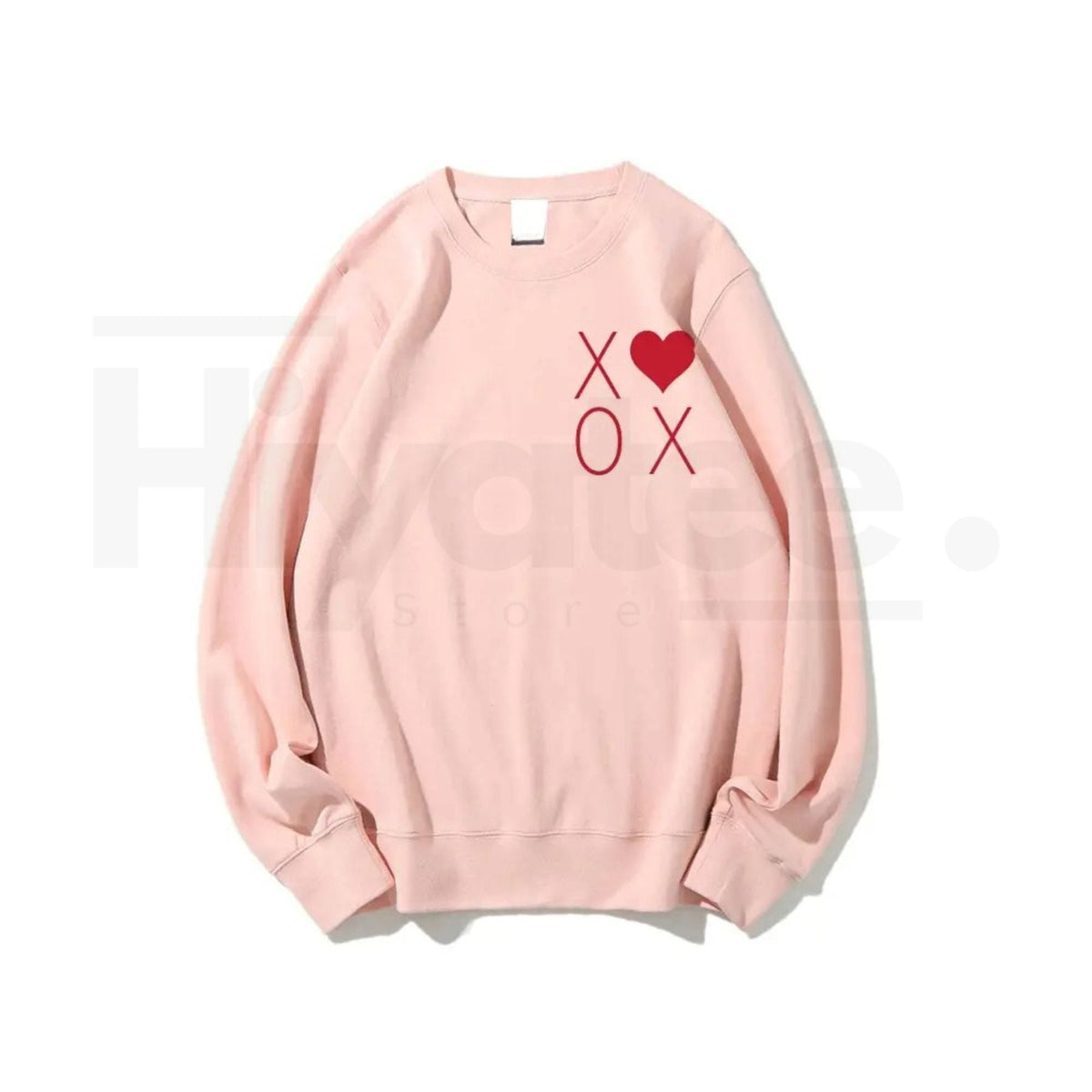 XOXO Heart Valentine's Day Sweatshirt: Trendy Women's Graphic Crewneck Pullover