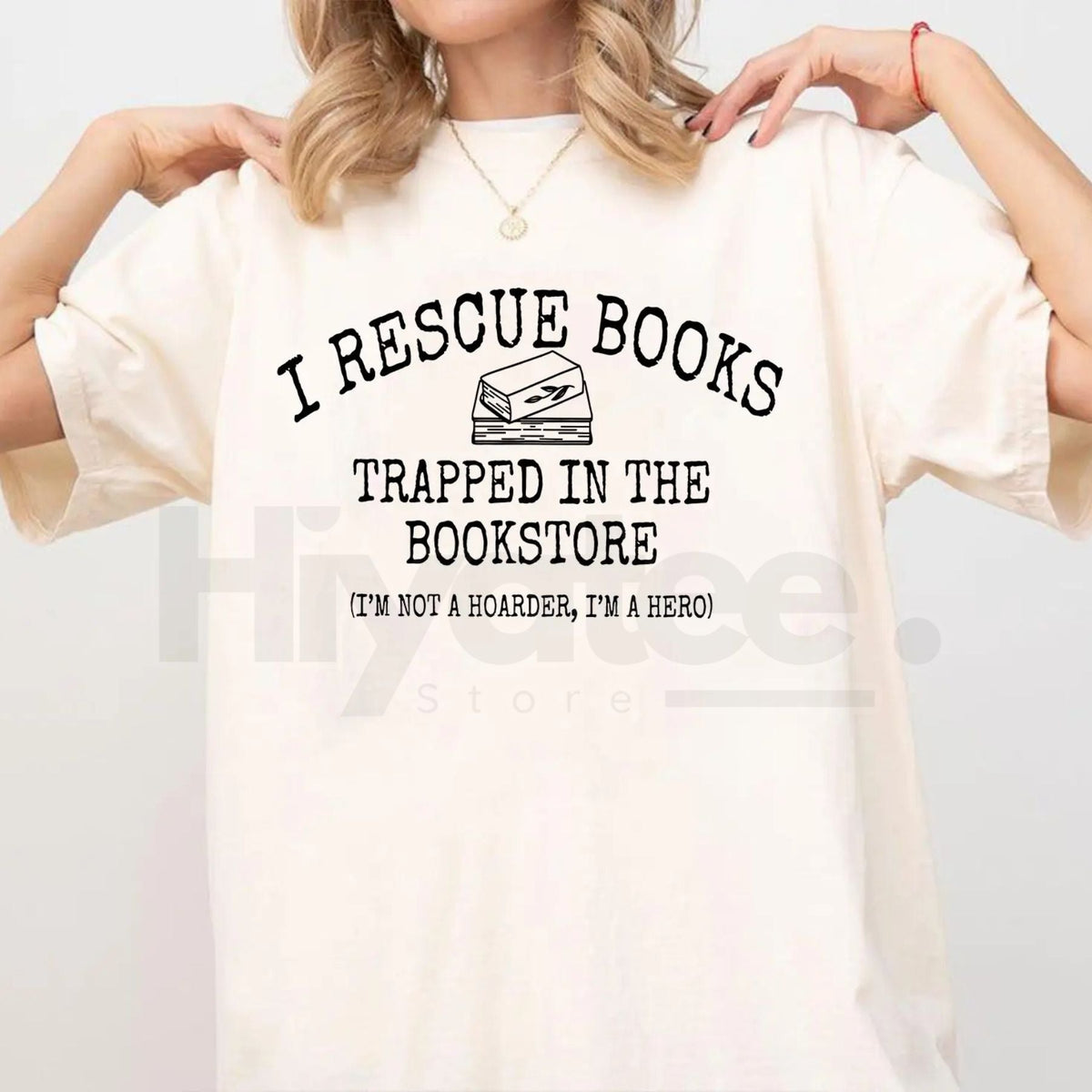 "I Rescue Books Trapped In The Bookstore" Classic T-Shirt – Funny Book Lover Hero Tee