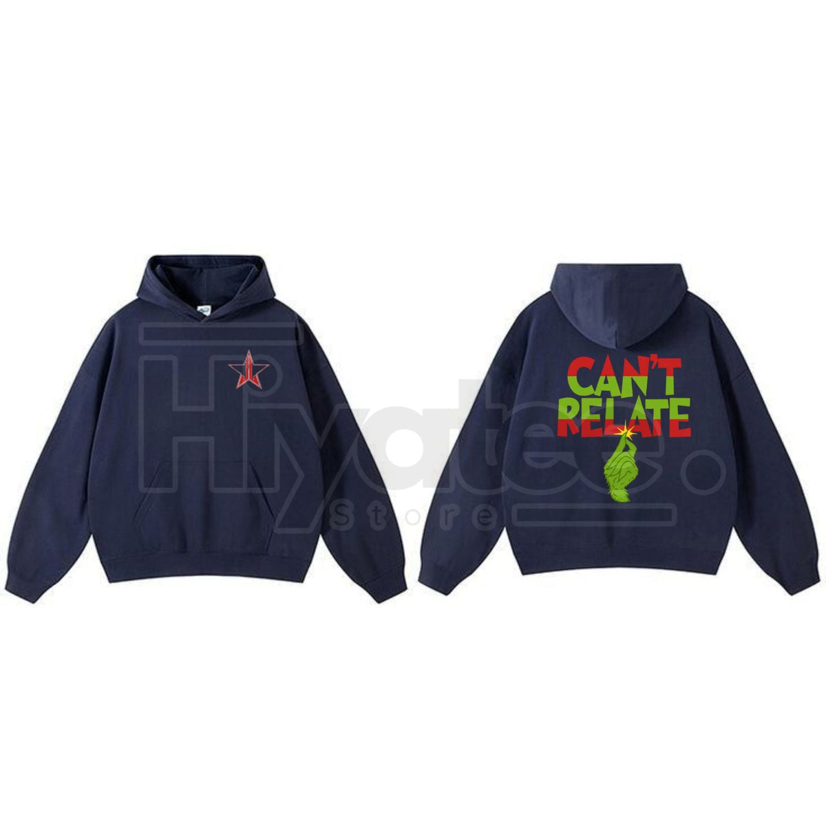 "Can't Relate" Holiday Hoodie – Funny Anti-Christmas Slogan Pullover, Grinch & Introvert Festive Apparel, Unisex