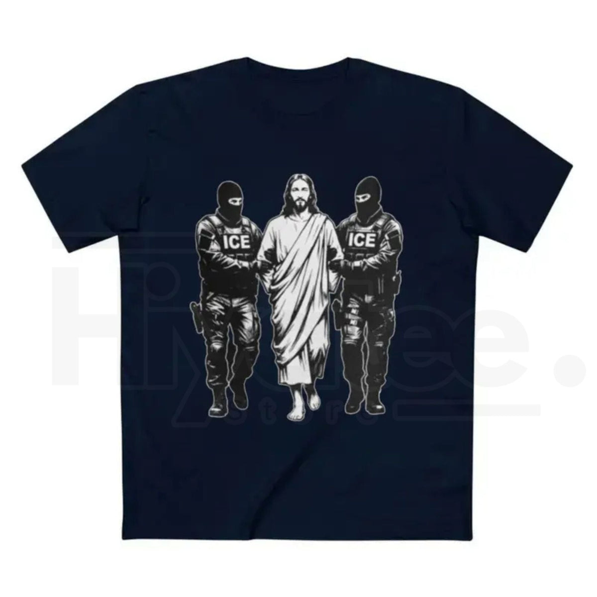 "Jesus Arrested" Parody Anti-ICE T-Shirt – Stop ICE Raids Protest Graphic Tee