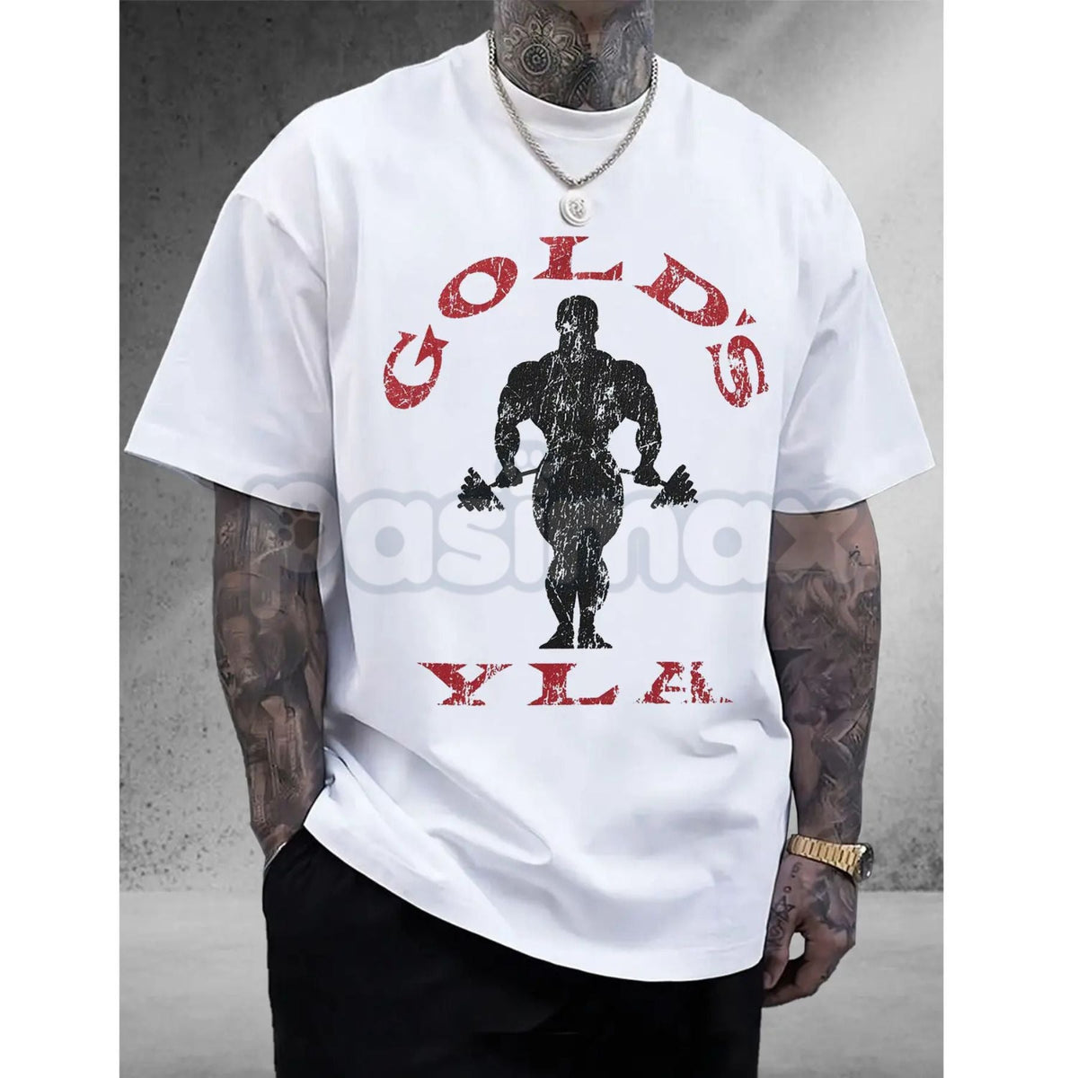 Vintage Gold’s Gym Distressed T-Shirt - Retro Bodybuilding Muscle Beach Tee, Old School Weightlifting Heritage Shirt, 1965 Venice Beach Training Top