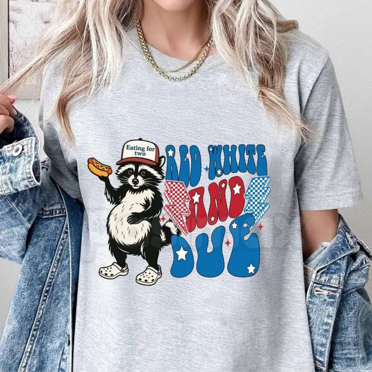 "Red, White, and Due" 4th of July Pregnancy Announcement T-Shirt – Funny American Mama Graphic Tee, Premium 100% Cotton Maternity Reveal Top, Soft Lived-In Heavyweight Patriotic Shirt, Made in USA