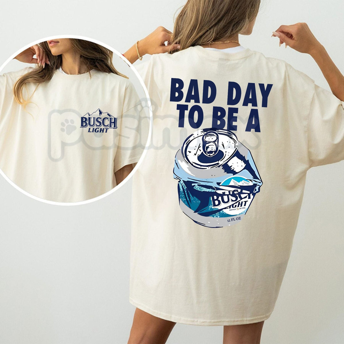 "Bad Day To Be A Busch Light" Funny T-Shirt - Humorous Beer Drinking Graphic Tee, Premium 100% Cotton Tailgate Party Top, Sarcastic Busch Light Lover Gift, Loud & Proud Country Drinking Shirt, Soft Lived-In Heavyweight Party Apparel