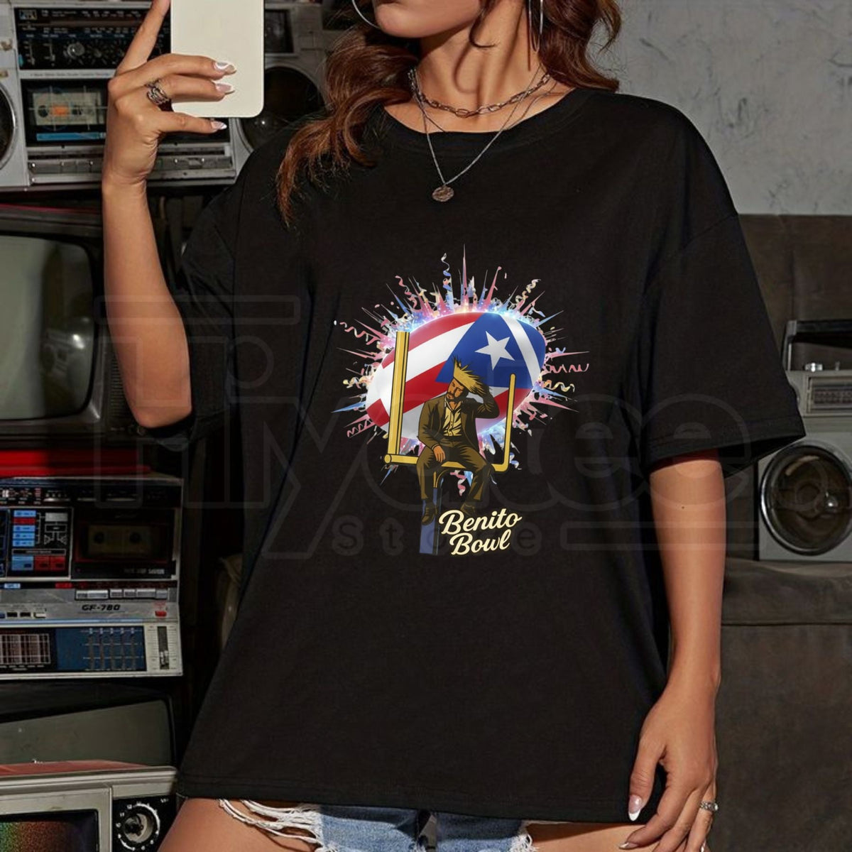 Benito Bowl Football Helmet Star T-Shirt – 100% Cotton Unisex Graphic Tee