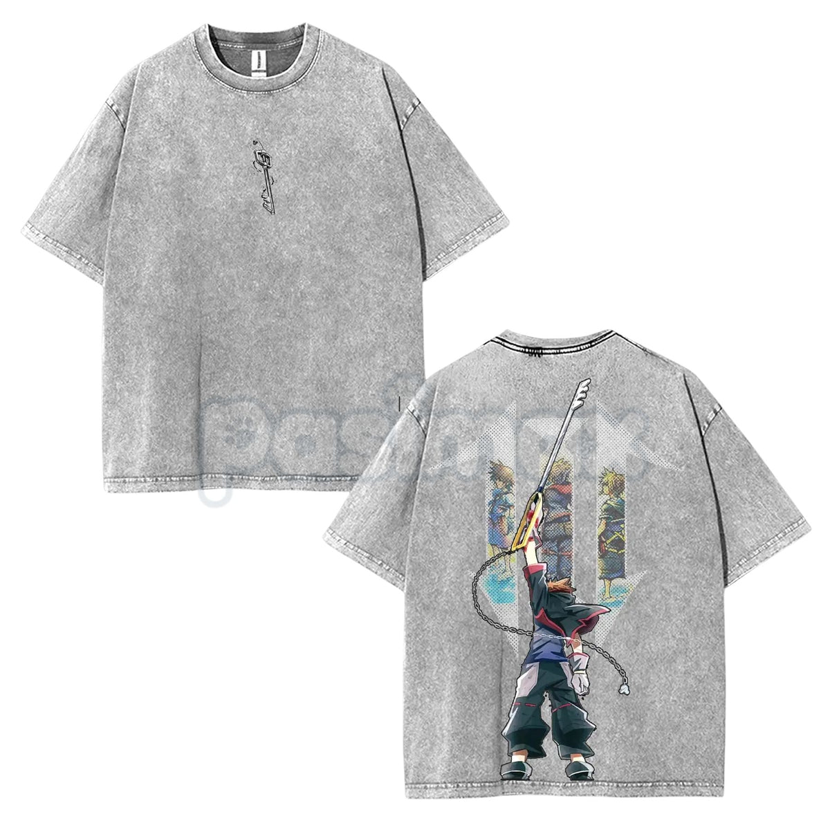 Kingdom Hearts Sora Double-Sided Washed T-Shirt – Sora Keyblade Master Vintage Anime Tee