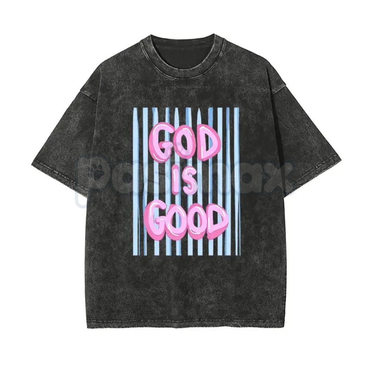Unisex God is Good Print Washed T-Shirt – Aesthetic Christian Faith Graphic Tee, Retro Faith-Based Oversized Top