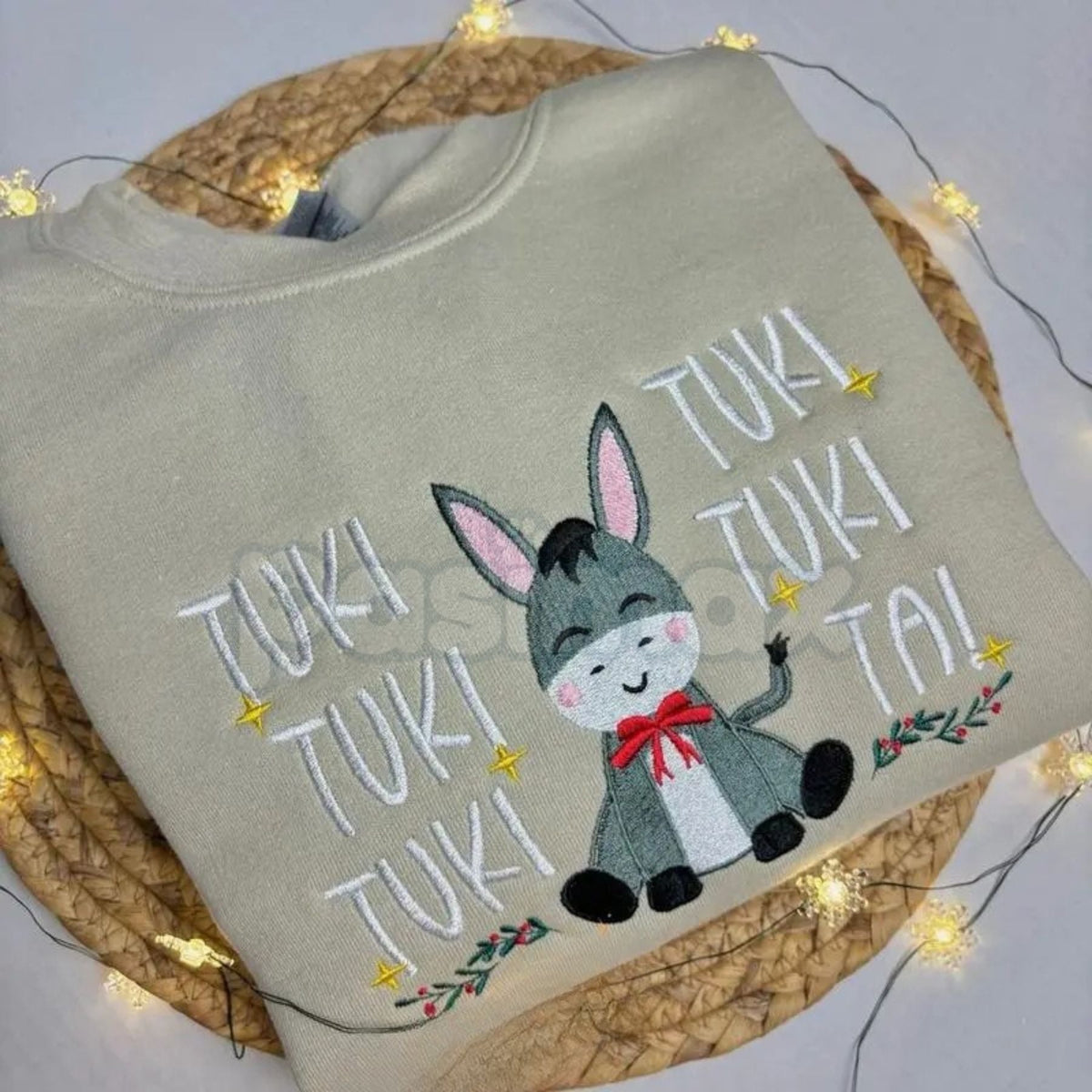 Mi Burrito Sabanero "Tuki Tuki Tuki" Embroidered Sweatshirt – Latin Christmas Crewneck