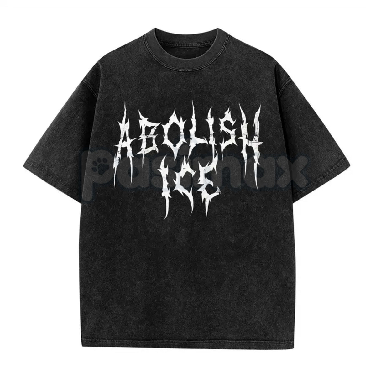 The Resistance Tour: ABOLISH ICE Heavy Metal Tee – Vintage Washed Distressed Streetwear, Radical Activist Graphic Top
