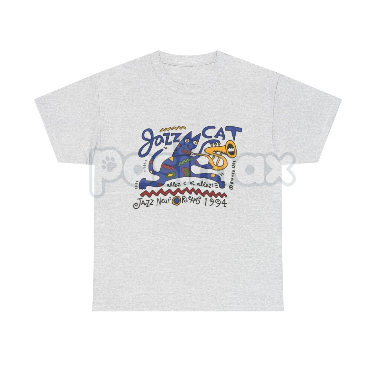 Vintage Jazz Cat "Midnight Session" T-Shirt - Retro Saxophone Cat Graphic Tee, Blue Note Style Jazz Apparel, Mid-Century Modern Music Shirt, Lofi Aesthetic Sax Cat Top, Premium Heavyweight Musician Gift