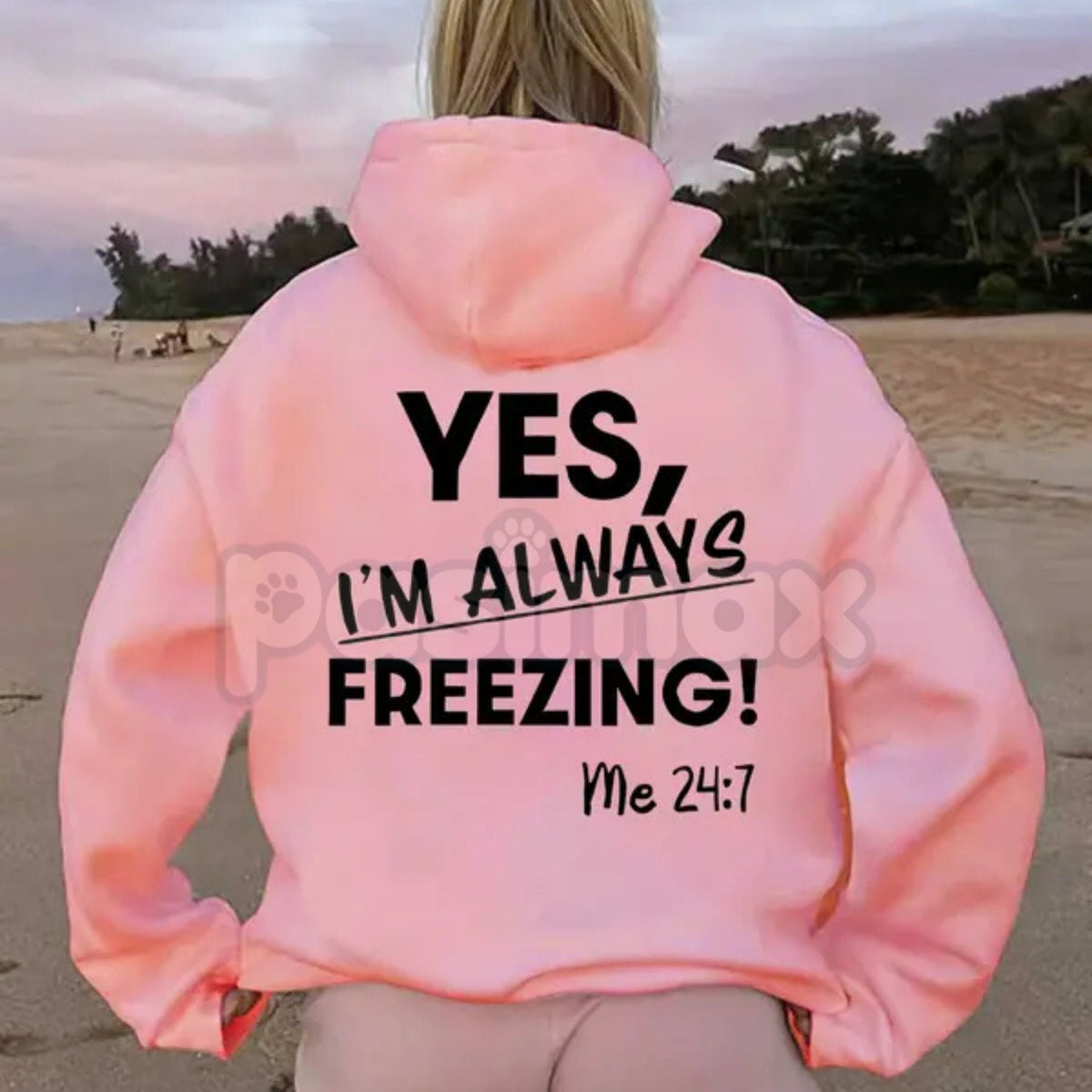 "Yes, I'm Always Freezing" Funny Hoodie – Sarcastic Cold Person Pullover, Aesthetic Oversized Winter Apparel, Unisex