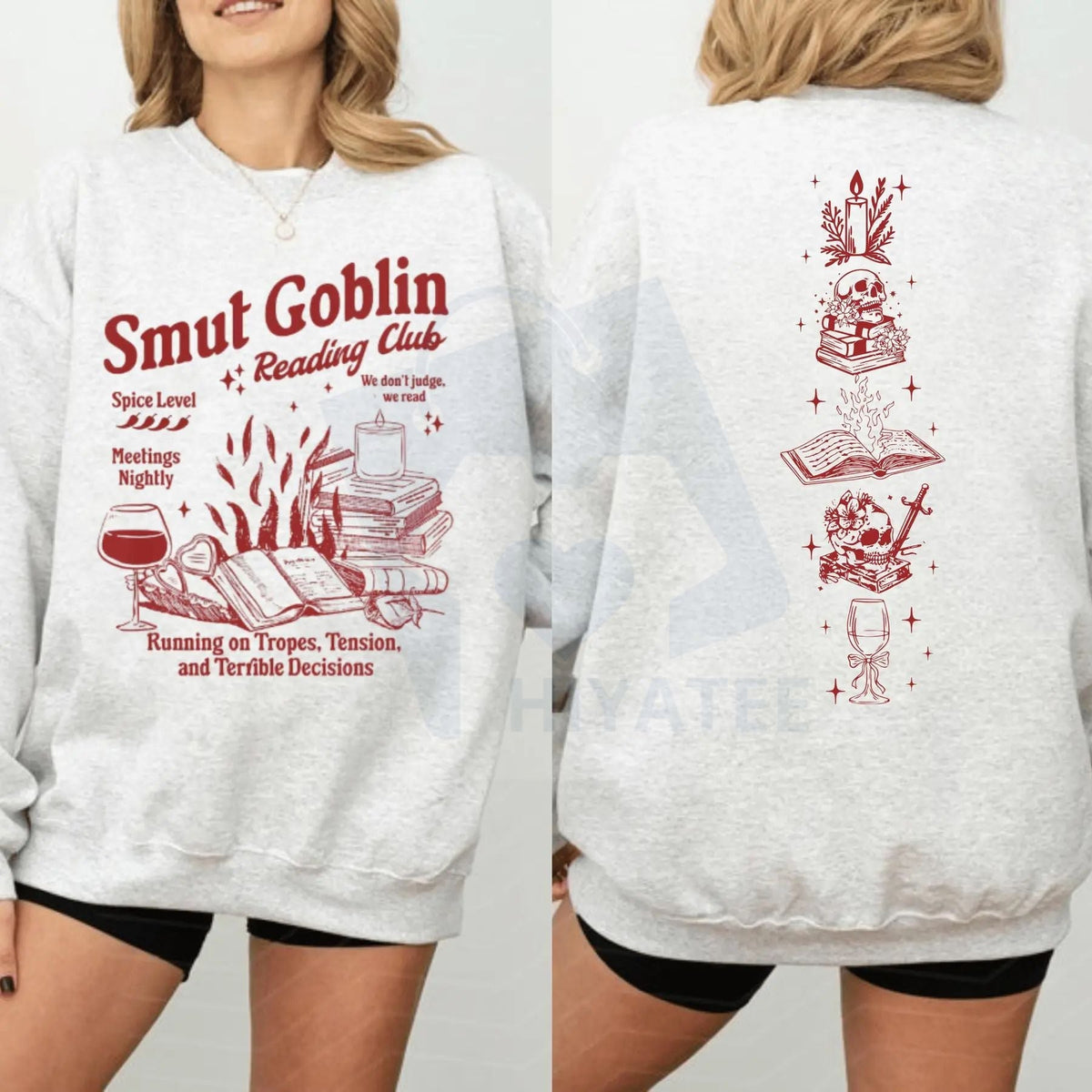 Midnight Reader Dark Romance Sweatshirt: Spicy Romantasy Bookish Crewneck, Morally Grey Book Club Apparel