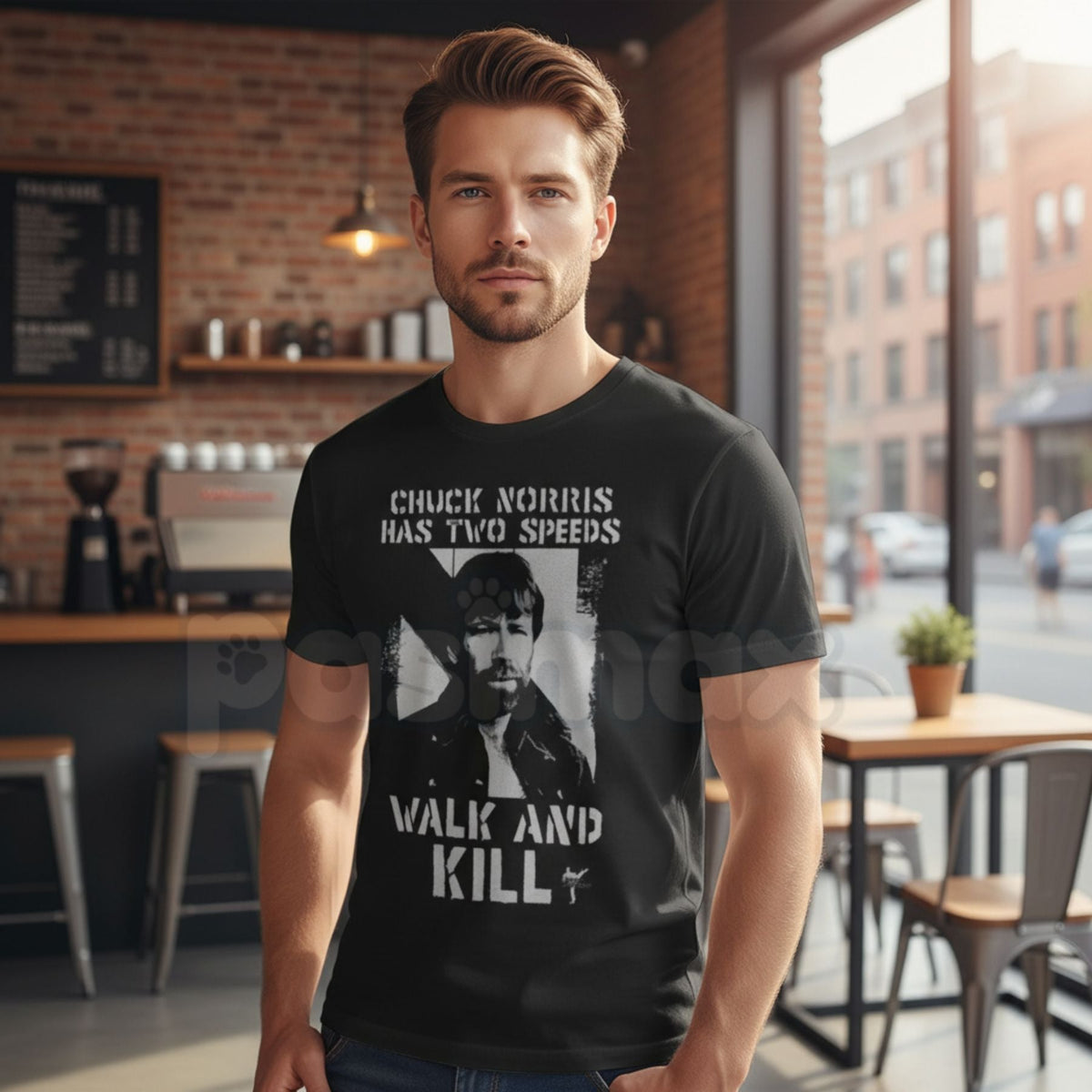 Chuck Norris "Two Speeds" Funny T-Shirt – Walker Texas Ranger Martial Arts Graphic Tee, Premium 100% Cotton Action Movie Humor Top, Soft Lived-In Heavyweight Sarcastic Men's Shirt, Made in USA