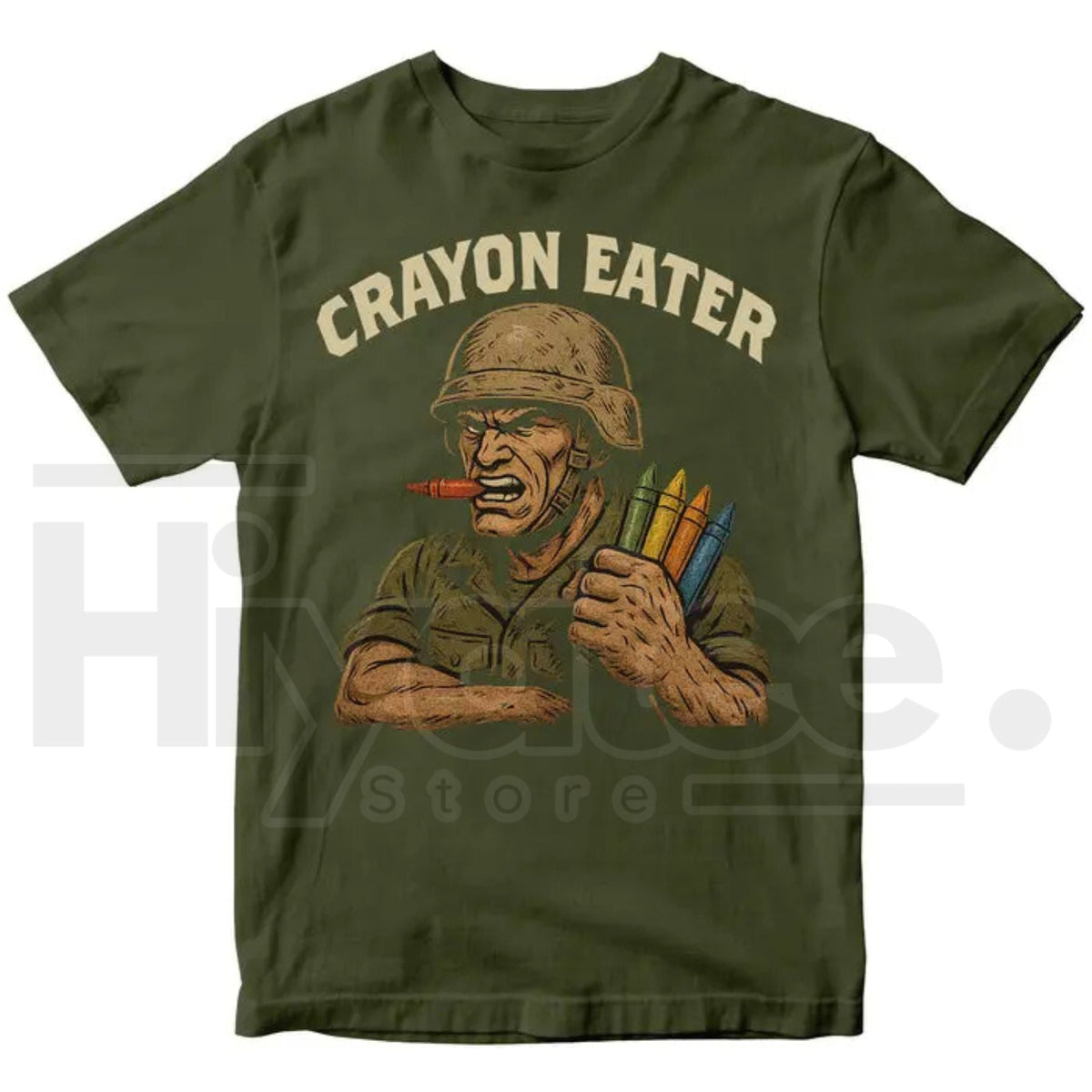 Crayon Eater Funny T-Shirt – Military Dark Humor Sarcastic Marine Tee
