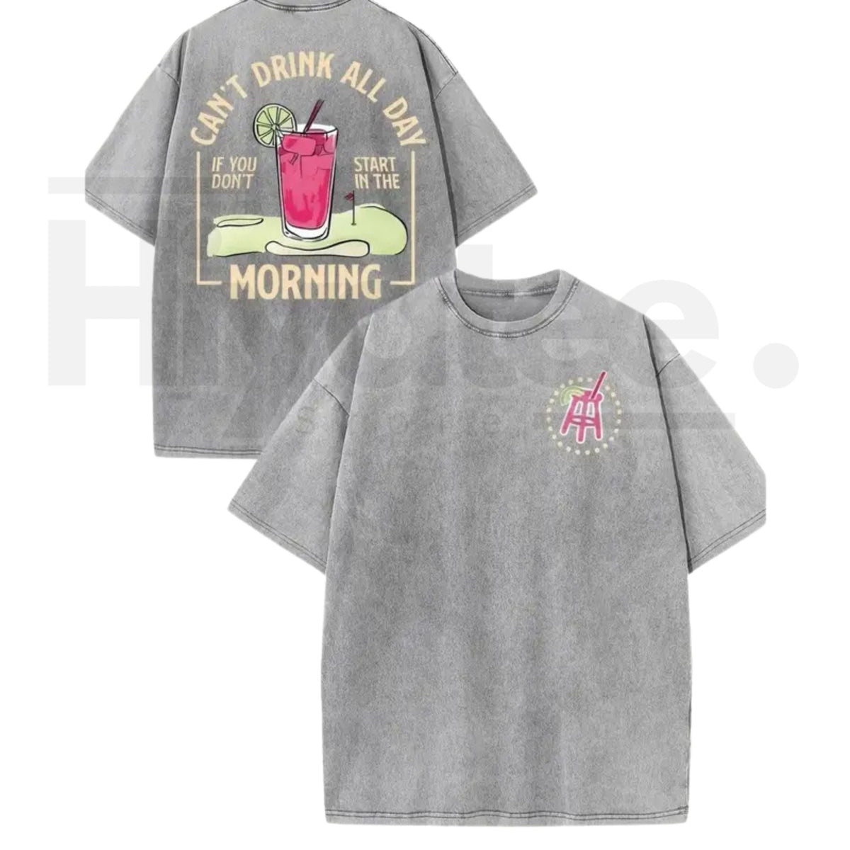Retro Y2K Graphic Vintage Washed T-Shirt – Oversized Double-Sided Cotton Tee