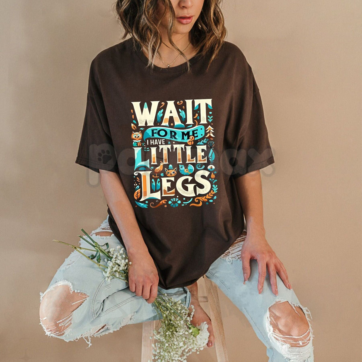 "Wait For Me I Have Little Legs" Funny T-Shirt - Cute Short People Graphic Tee, Funny Corgi & Dachshund Lover Shirt, Relatable Sarcastic Humor Gift Apparel