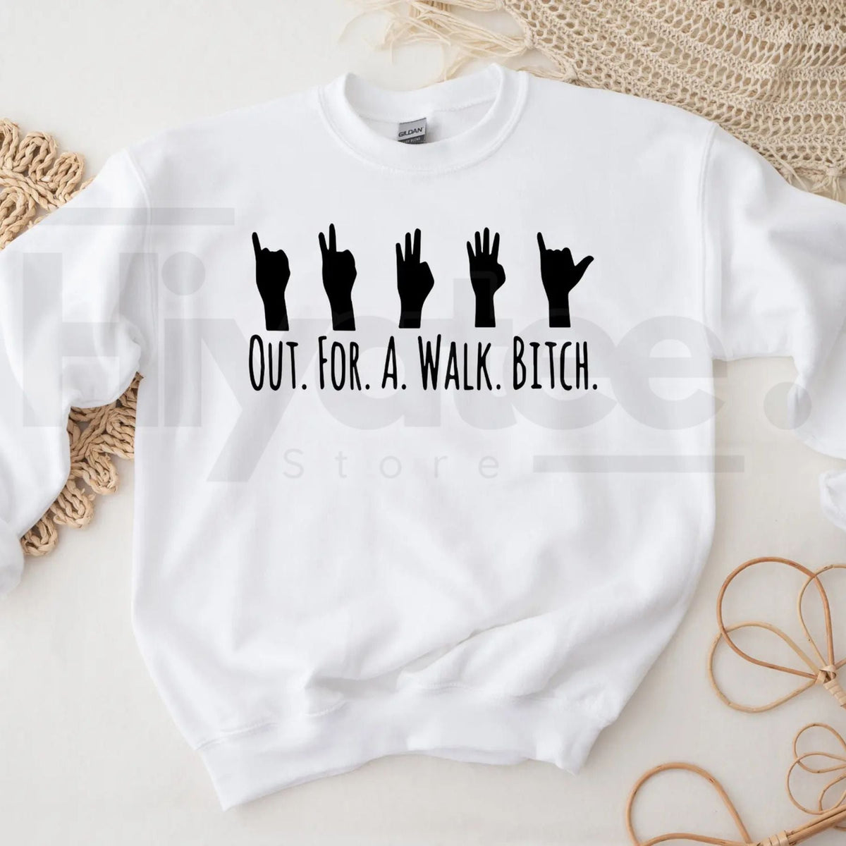 Buffy The Vampire Slayer "Out For A Walk Btch" Sweatshirt: Spike Quote Crewneck