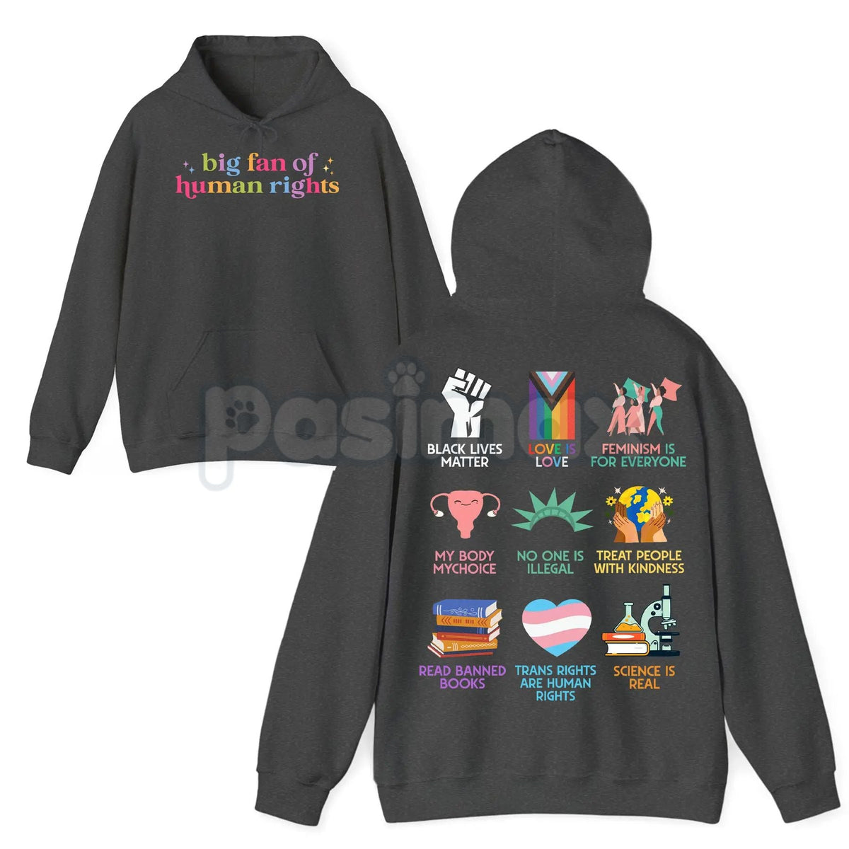 Big Fan of Human Rights Hoodie – Statement Pullover, Social Justice & Activism Apparel, Unisex