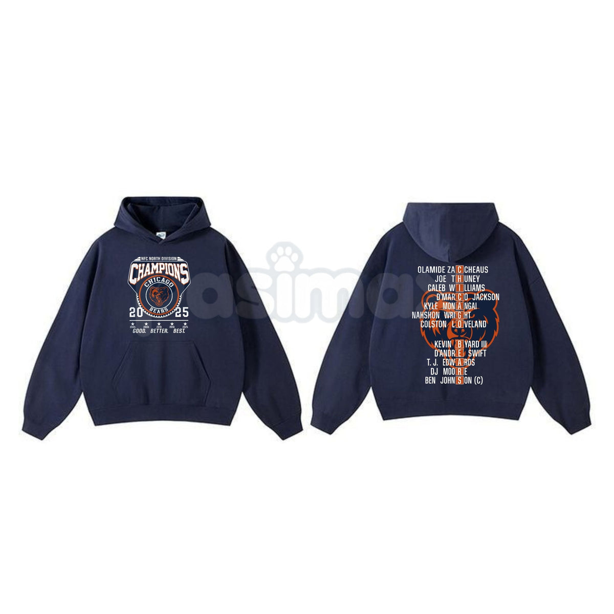 Chicago Bears NFC Champions Vintage Hoodie – Monsters of the Midway Tribute, Retro Football Streetwear, Unisex Pullover