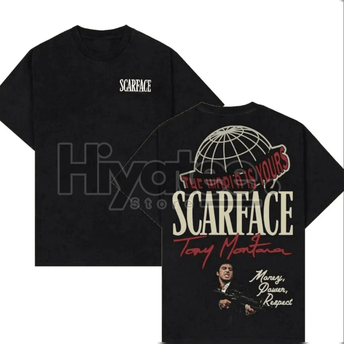 Scarface "The World Is Yours" Classic T-Shirt – Tony Montana Two-Sided Graphic Tee