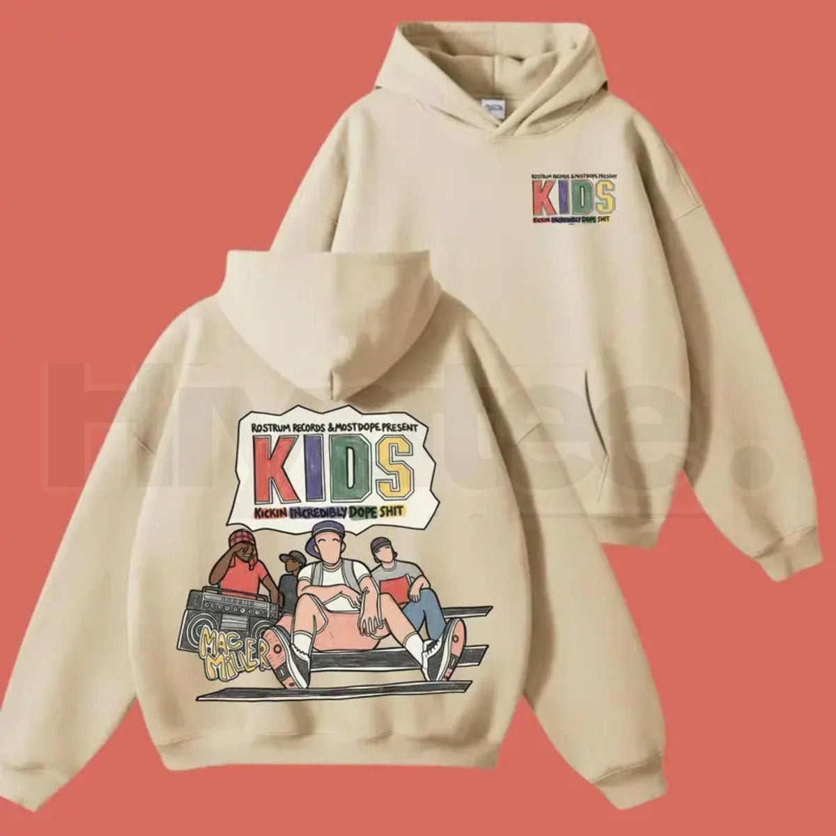 Mac Miller KIDS Album Hoodie – Vintage 2-Sided Print Hip Hop, Streetwear Pullover, Graphic Music Fan Gift
