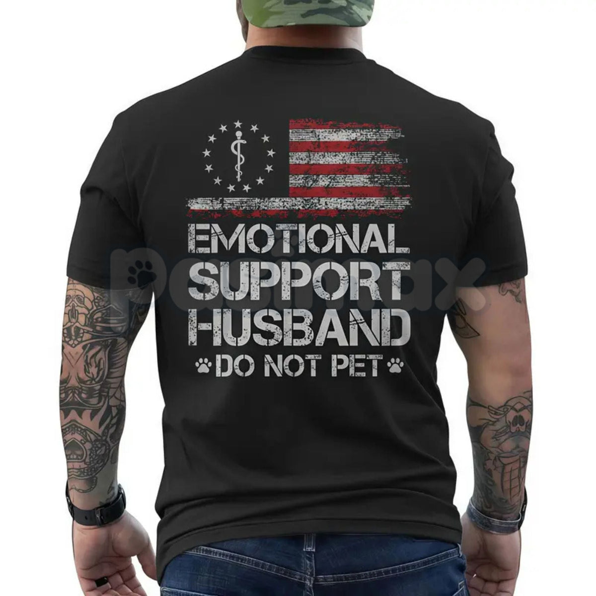 Emotional Support Husband – Funny Husband Graphic Hoodie, Sarcastic Marriage Sweatshirt & T-Shirt
