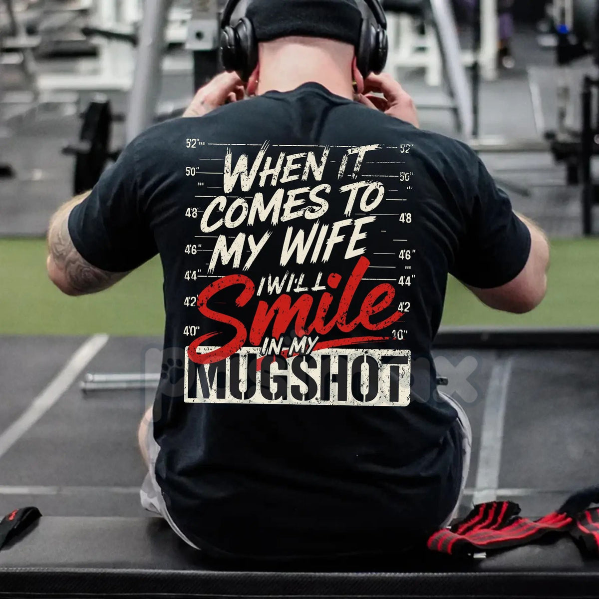 "When it Comes to My Wife I Will Smile in My Mugshot" T-Shirt - Funny Husband Humor Tee, Devoted Spouse Gift, Edgy Marriage Shirt