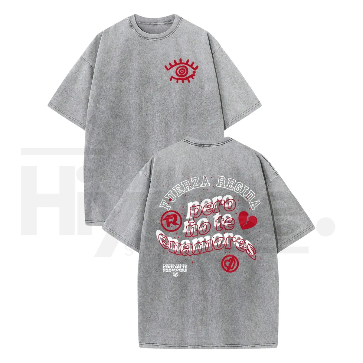 Vintage Latin Eye Graphic Washed T-Shirt – Y2K Oversized 230g Cotton Streetwear Tee