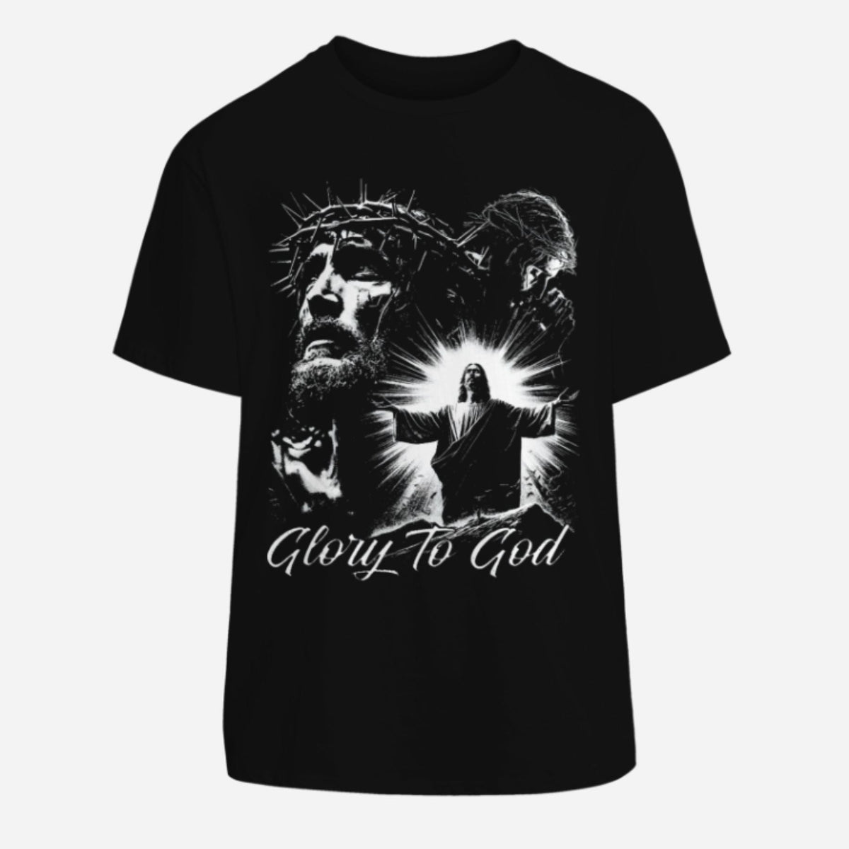 "Glory To God" Jesus T-Shirt - Y2K Rap Streetwear, Vintage Christian Graphic Tee