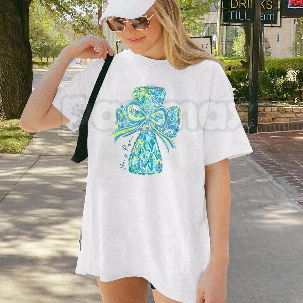 "He Is Risen" Christian Graphic Tee – Easter Resurrection Sunday T-Shirt, Premium 100% Cotton Faith-Based Top, Victory Over The Grave Gospel Shirt, Made in USA