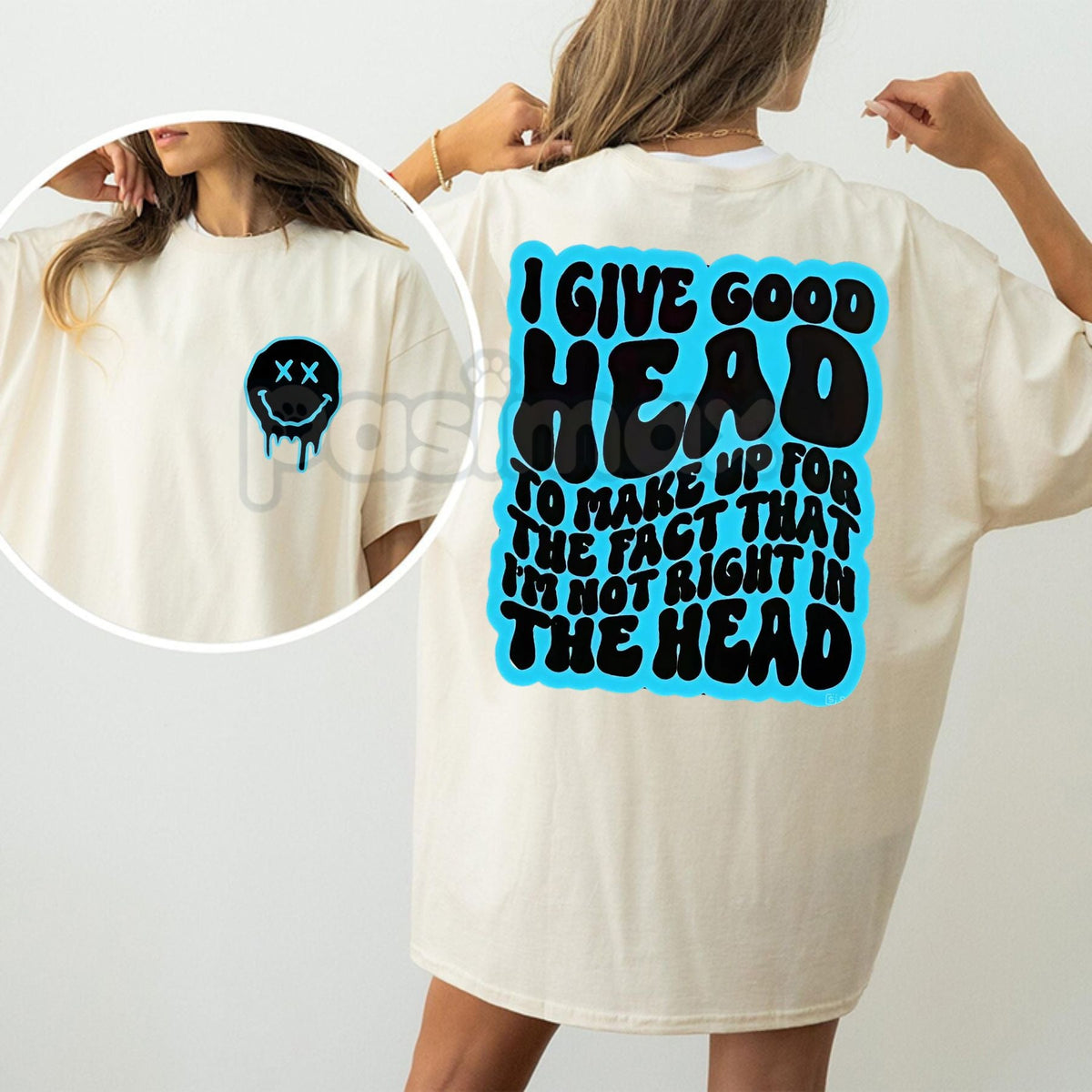 "Not Right in the Head" Funny Sarcastic T-Shirt - Retro Wavy Lettering Graphic Tee, Cute Sarcasm Humor Shirt, Trendy Aesthetic Casual Top, Mental Health Humor Apparel, Witty Sassy Graphic Tee