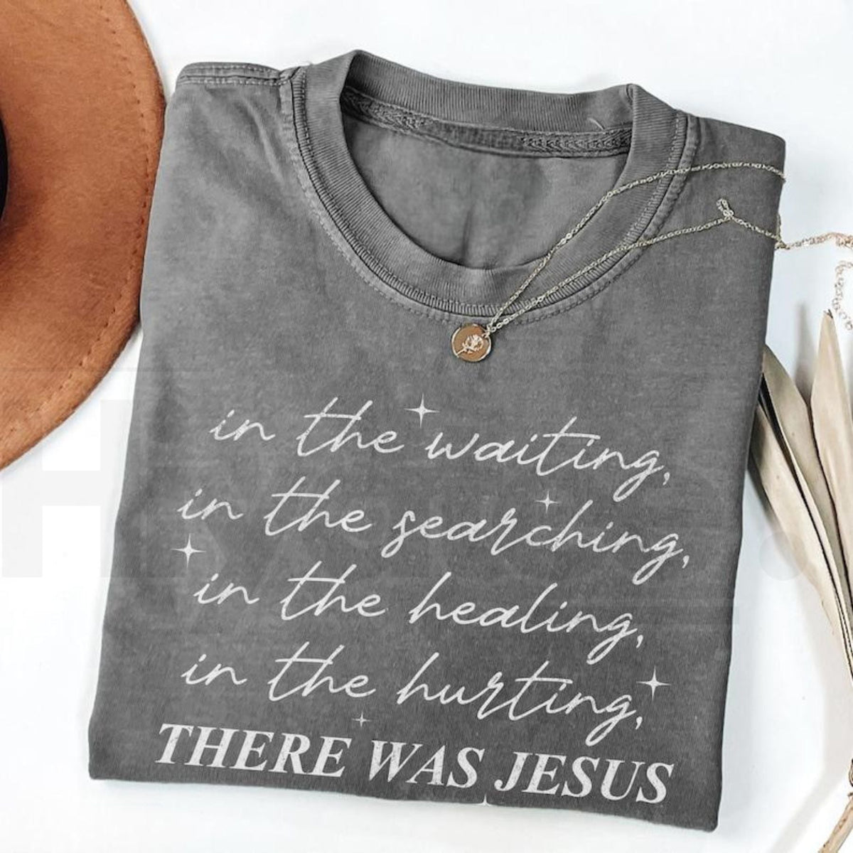 Boho Christian "There Was Jesus" T-Shirt – Trendy Motivational Faith Outfit