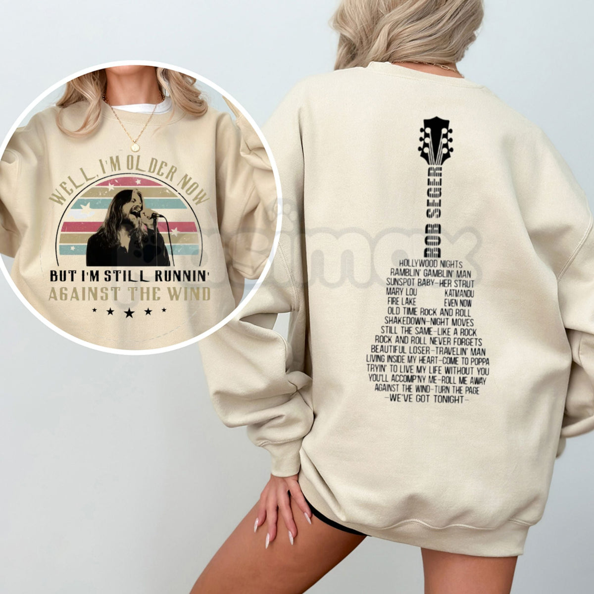Bob Seger Vintage Quotes Sweatshirt | Two-Sided "Well I’m Older Now Still Running" Crewneck | Classic Rock Lyrics Jumper | Against The Wind Fan Pullover | Retro Heartland Rock Shirt | Music Legend Quote Graphic Top