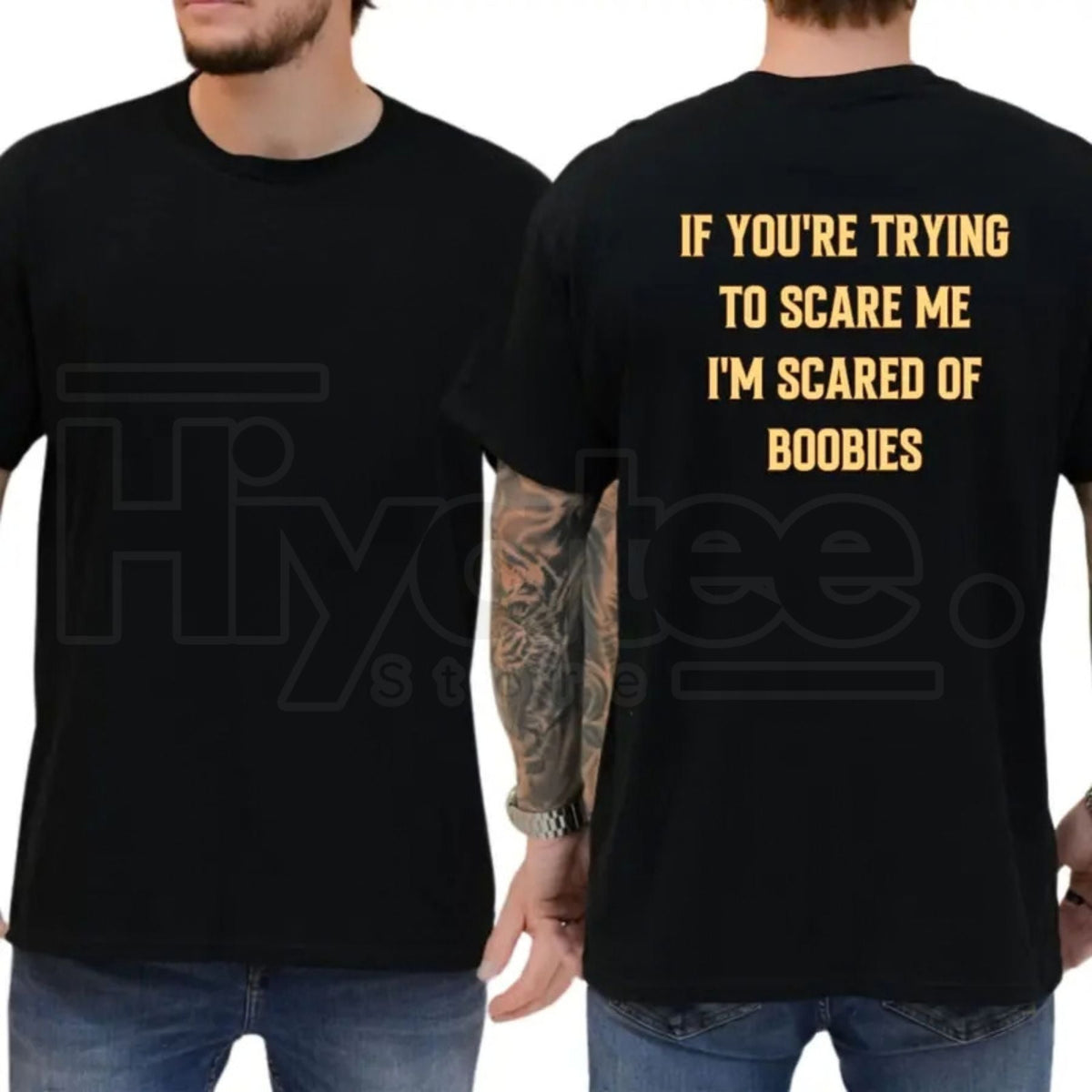 "I'm Scared Of Boobies" Funny T-Shirt – Humorous Adult Graphic Tee for Men