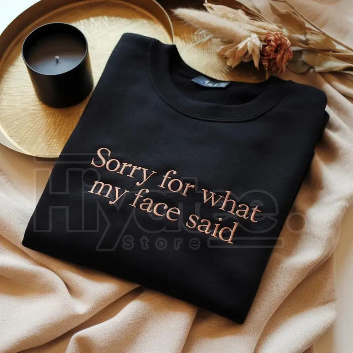 Embroidered "Sorry For What My Face Said" T-Shirt – Funny Sarcastic Retro Humor Tee for Women