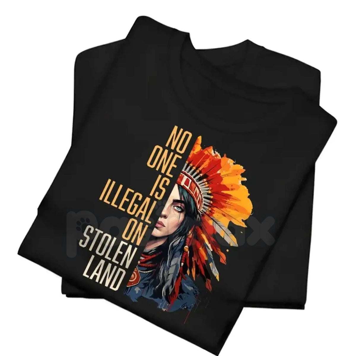 "No One Is Illegal On Stolen Land" Vintage Shirt - Indigenous Rights & Immigration Reform Graphic Tee, Social Justice Activist Shirt, Premium Heavyweight Unisex Human Rights Top, Decolonize Borders Apparel, Vintage Protest Statement Tee