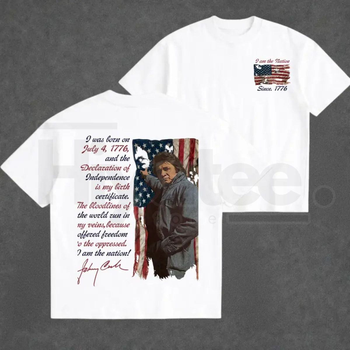 "I Am The Nation" – Vintage Outlaw Music Singer Retro 2-Sided Top