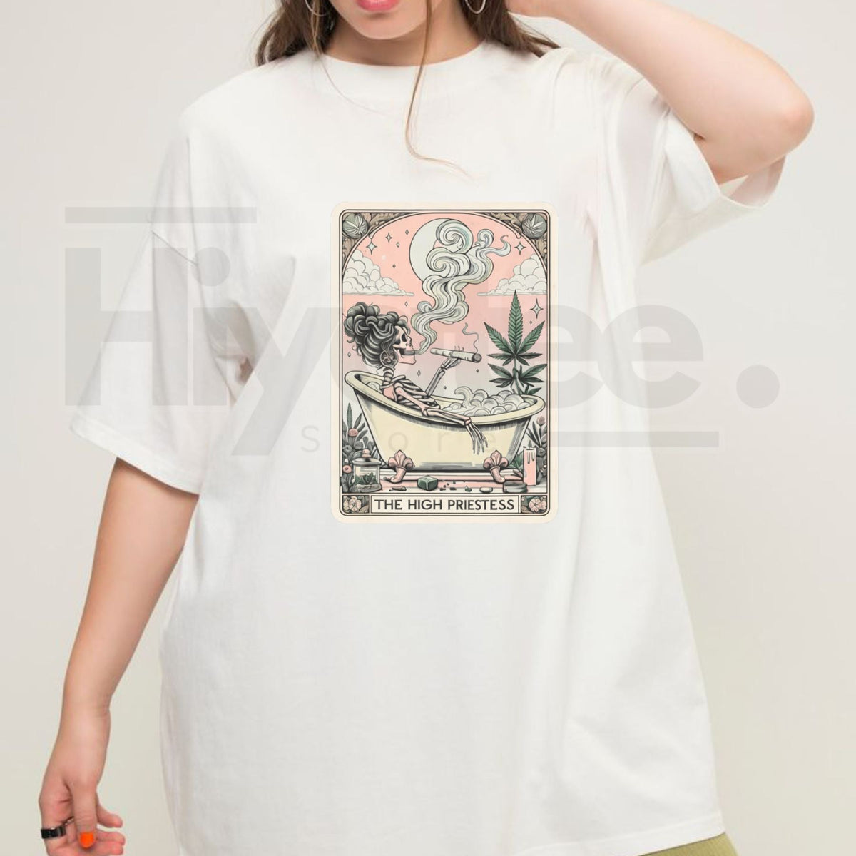 "The High Priestess" – Mystic Humorous Skeleton Tarot Card Graphic Top