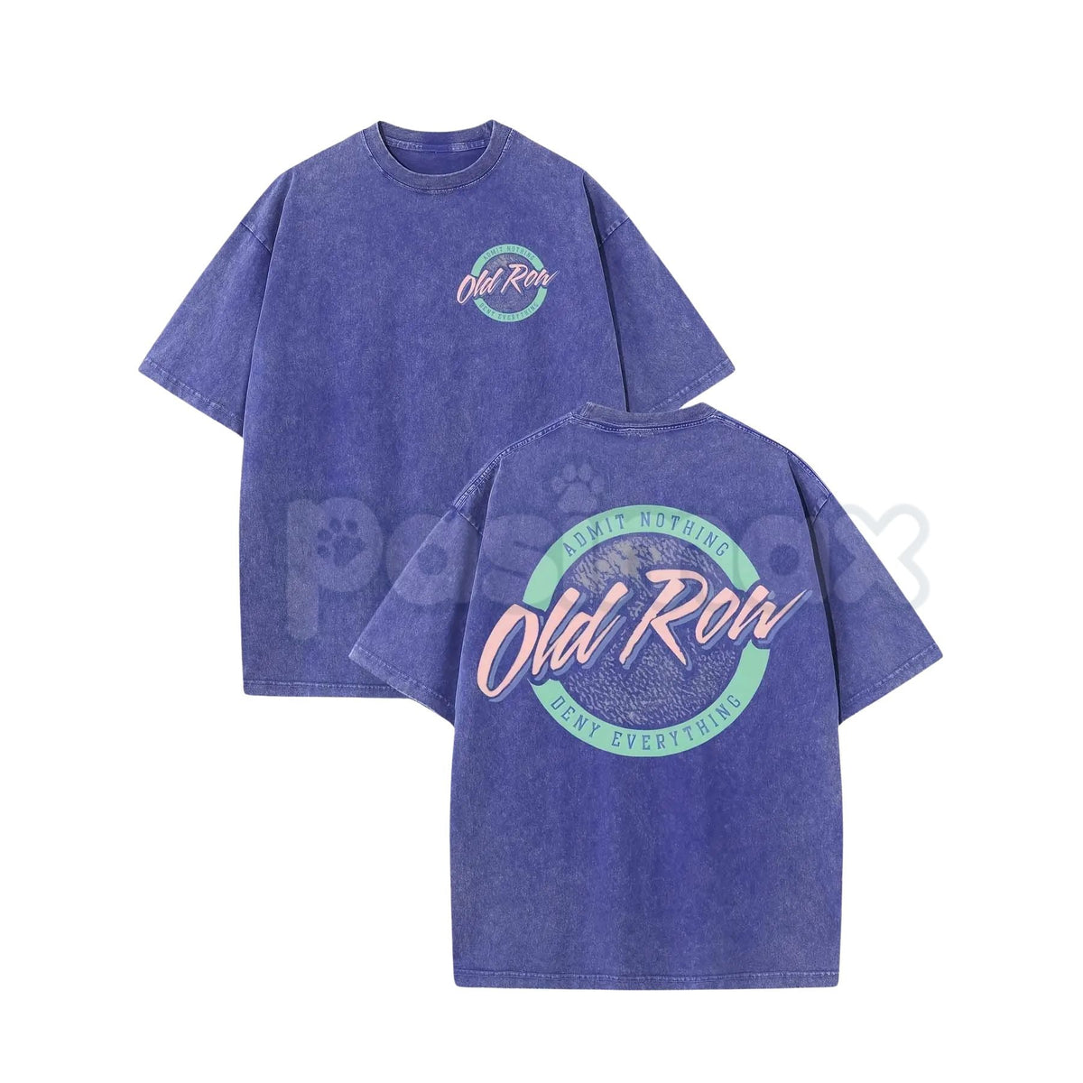 Old Row Men's Vintage Washed Batik T-Shirt – Retro Coastal Graphic Streetwear Tee