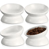 Didaey 4 Pcs Ceramic Raised Cat Food Bowls Elevated Cat Bowls Tilted Cat Food Bowls Dishes Whisker Fatigue Backflow Prevention Dishwasher and Microwave Safe Water and Food Bowls Set(White)