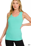 Zenana Ribbed Scoop Neck Tank Top