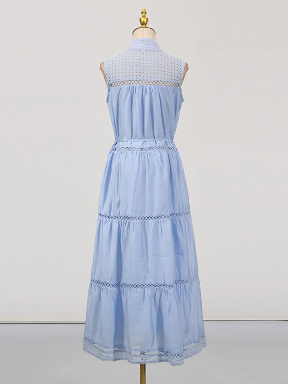 Hollow Out Sleeveless Midi Dress