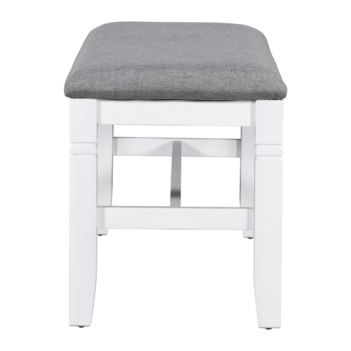 TOPMAX 6-Piece Wood Dining Table Set Kitchen Table Set with Upholstered Bench and 4 Dining Chairs, Farmhouse Style,Gray+White (old sku: SP000003AAK)