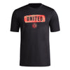 adidas Mens Size FC Short Sleeve Pre-Game T-Shirt Black/Atlanta United Small Tall