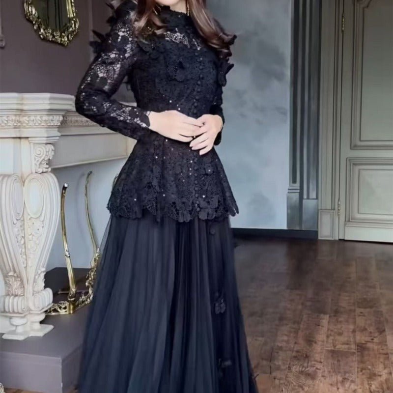 3D Butterfly Lace & Tulle Gown Set(MS223)
